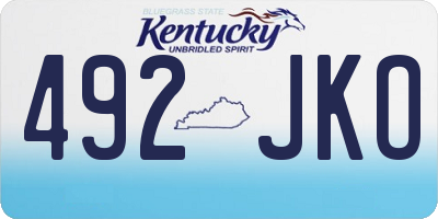 KY license plate 492JKO