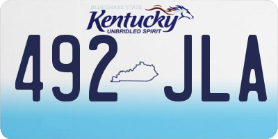 KY license plate 492JLA