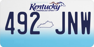 KY license plate 492JNW