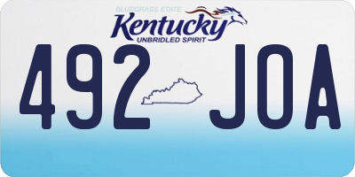 KY license plate 492JOA