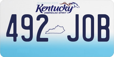 KY license plate 492JOB