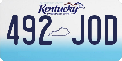 KY license plate 492JOD