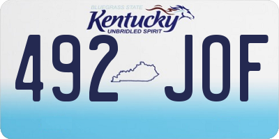 KY license plate 492JOF