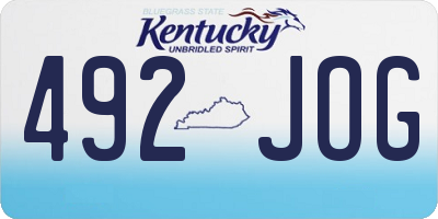 KY license plate 492JOG