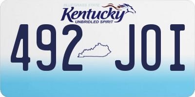 KY license plate 492JOI