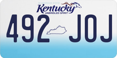 KY license plate 492JOJ