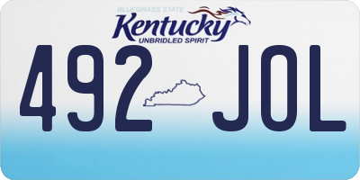 KY license plate 492JOL