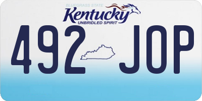 KY license plate 492JOP