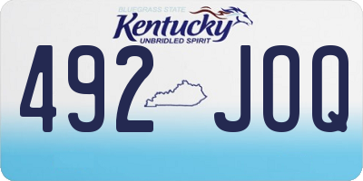 KY license plate 492JOQ