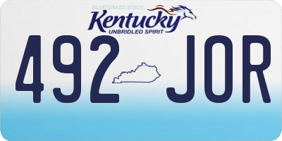 KY license plate 492JOR