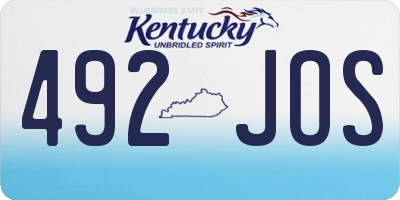 KY license plate 492JOS