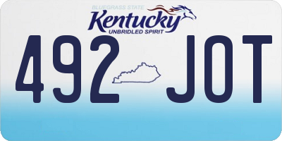 KY license plate 492JOT