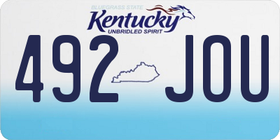 KY license plate 492JOU