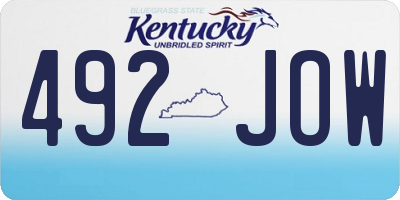 KY license plate 492JOW