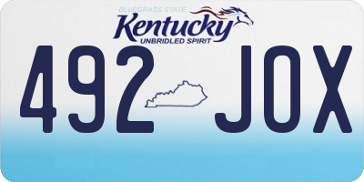 KY license plate 492JOX