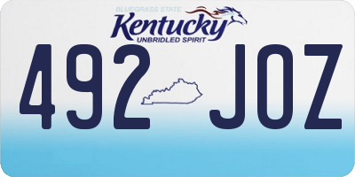 KY license plate 492JOZ