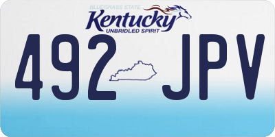 KY license plate 492JPV