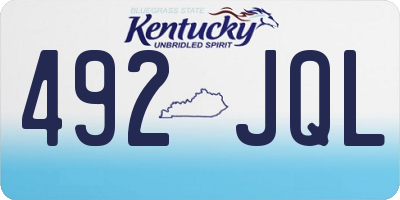 KY license plate 492JQL