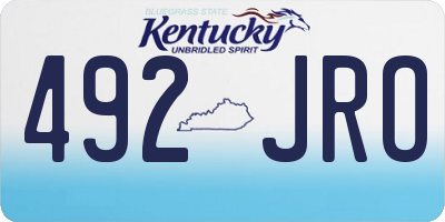 KY license plate 492JRO