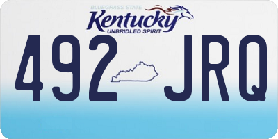 KY license plate 492JRQ