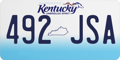 KY license plate 492JSA