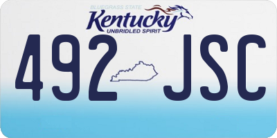KY license plate 492JSC
