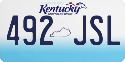 KY license plate 492JSL