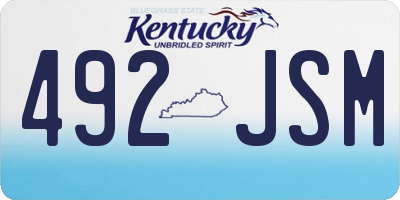 KY license plate 492JSM