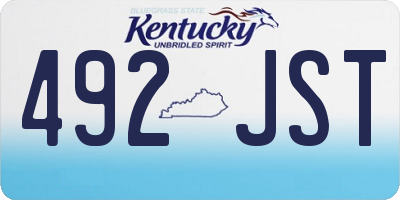 KY license plate 492JST