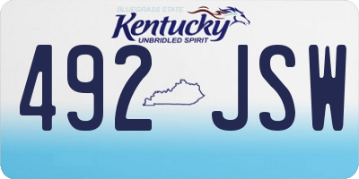 KY license plate 492JSW