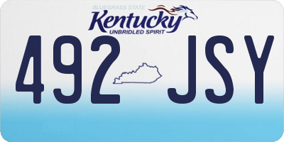 KY license plate 492JSY