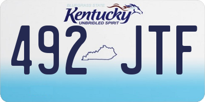 KY license plate 492JTF