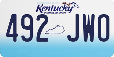 KY license plate 492JWO