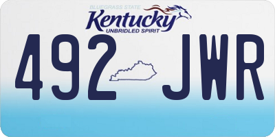 KY license plate 492JWR