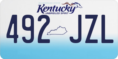 KY license plate 492JZL