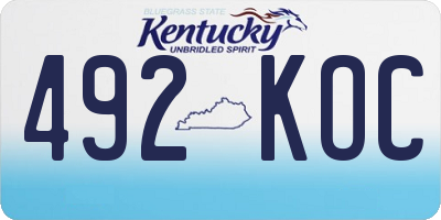 KY license plate 492KOC