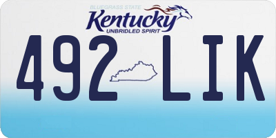 KY license plate 492LIK