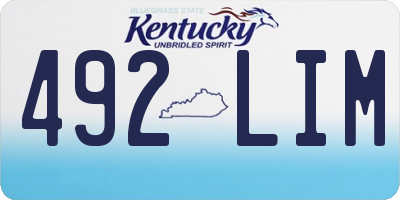 KY license plate 492LIM