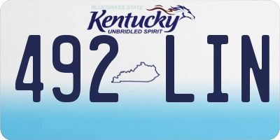 KY license plate 492LIN