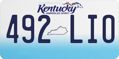 KY license plate 492LIO