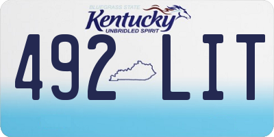 KY license plate 492LIT