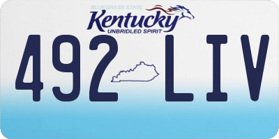 KY license plate 492LIV