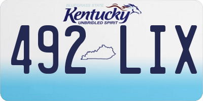 KY license plate 492LIX