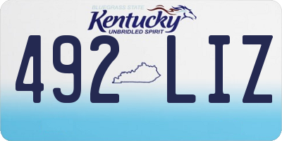 KY license plate 492LIZ