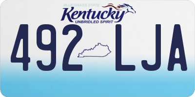 KY license plate 492LJA
