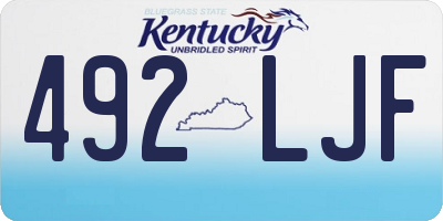KY license plate 492LJF