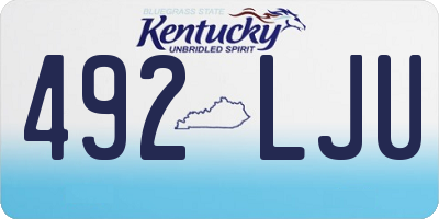 KY license plate 492LJU