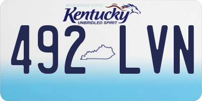 KY license plate 492LVN