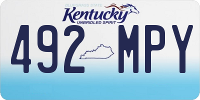 KY license plate 492MPY