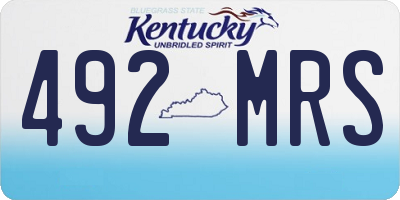 KY license plate 492MRS